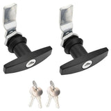 T-Handle Door Lock Truck Cap Locking with 2 Keys for Most of Truck Cap Toppers Tops Black V1192-AZ-W-23215