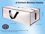 8 Pack Large Strong Moving Bags with Zippers & Carrying Handles - Water-Resistant Heavy Duty Storage V1259-DP01-A-4760