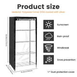 Wire Shelving Unit Cover, Waterproof Dustproof 210D Zipper Rack Cover, Black 36 x 18 x 72 In V1188-MS-721-019