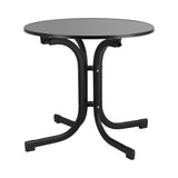 Gardeon Outdoor Side Table 80cm Folding Steel Round Bistro Desk Cafe Patio Furniture Black ODF-TB-STFD-BK