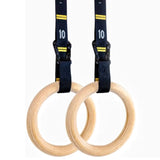 VERPEAK Wooden Gymnastic Rings with Adjustable Numbered Straps V227-9300302011310