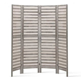 Artiss 4 Panel Room Divider Screen 163x170cm Louver Grey RD-B-4089-4P-GY