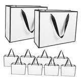 10Pcs White Paper Carrier Bags with Handles for Candy and Party Supplies V1370-AZ4-19895