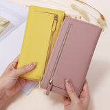 Genuine Leather Wallet RFID Blocking Wallet Long Zipper Clutch Women'S Phone - Yellow - Size m V1347-939-47482-YEL-M