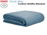 Cotton Waffle Blanket Dusk Blue Single V442-ATX-BLANKET-WAFFLE-DUSKBLUE-SB