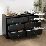 Artiss 7 Chest of Drawers Dresser Table Black FUR-U-CDR-03-BK-AB