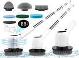 Electric Spin Scrubber Power Shower Cleaning Brush with Extendable Handle & 8 Brush Heads for V1222-G003
