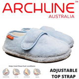 ARCHLINE Orthotic Plus Slippers Closed Scuffs Pain Relief Moccasins - Baby Blue - EU 35 V563-AS111-35