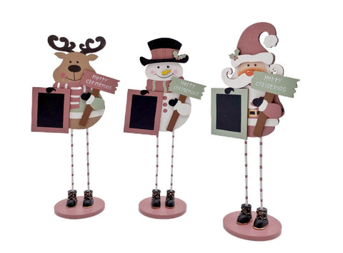 bulk 24 Xmas Mdf Deco W Blackboard Assort 30cm V637-XMS31207