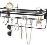 Wall Mounted Classic Black Iron Designer for Cosmetics and Jewelry Storage Shelf V178-15154