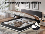 Artiss Bed Frame Queen Size LED Gas Lift Black LUMI BFRAME-E-LUMI-Q-BK-ABC