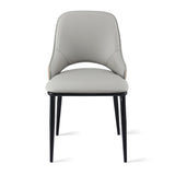 Artiss 1x Dining Chair Hollow PU Leather Kitchen Lounge Cafe Accent Chairs Grey DINC-K-1024-BG