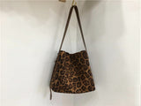 Big leopard Print Vintage Leopard Suede Bucket Bag for Women with Crossbody Strap V888-ELOSUNG28576