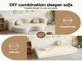 Artiss Folding Sofa Bed Floor Couch 2-in-1 Convertible Futon Loveseat Beige SB-B-SOFA-FD-BG
