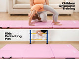 Everfit 180x60cm Gymnastics Mats Folding Exercise Floor Mat Portable 3 Fold Tumbling Mat Pink ECM-A-180-PK