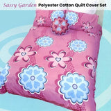 Sassy Garden Pink Quilt Cover Set Double V442-LDE-QUILTCS-SASSYGARDEN-PINK-DS