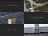 Kartrite Aluminium Safety Handrails for 6ft Wheelchair Ramp - Rust Free Outdoor Support Side Ra WCR-6FT-HND