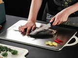 Stainless Steel Cutting Board Extra Thick 1.2cm, Double, sided, Scratch, resistant, Anti, slip edge, V1189-LC-RY-00523