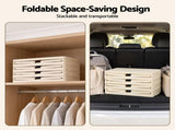 Artiss 4-Tier Foldable Storage Cabinet Stackable Box Clear Magnetic Door White SC-4T-4527-WH
