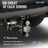 VEVOR Adjustable Trailer Hitch, 8" Rise & Drop Hitch Ball Mount 2" Receiver 14,000 LBS Rating, 2 and V952-TZT2INCH8INCHT3ALV0