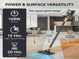 4-in-1 cordless vacuum cleaner, 50000RPM motor, 10000Pa suction, 180&deg rotating brush head, dual V1232-XCQ-4HY-001