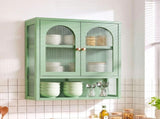 Artiss Buffet Cabinet Sideboard Wall Mounted Fluted Display Storage 70cm Green AI-SID-WM60-GN