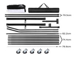 Portable 6.7m Pickleball Net Set Heavy Duty Metal Frame with Wheels V63-953491