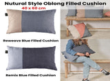 Bedding House Reweave Blue Filled Cushion 40cm x 60cm V442-HIN-CUSHION-REWEAVE-BLUE-RE