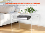 Acrylic Side Table, 2 Tiers Clear Bedside Table with Storage Shelf, Modern Rectangle Acrylic End V952-YKLZYCXXBZCZVRCD6001V0