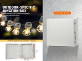 Outdoor Electrical Junction Box, 350 x 250 x 150 mm, ABS Plastic Electrical Enclosure Box with V952-SLJXHABS14X138LEDV0