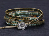 Vintage Handwoven Natural Stone Beaded Bracelet Bohemian Charm, Each Amethyst Unique V1232-TRSSL001