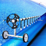 Aquabuddy Pool Cover 500 Micron 8x4.2m Swimming Pool Solar Blanket 5.5m Roller Blue PC-80X42-L-BL-ROLLER-BU