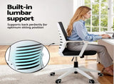 Artiss Ergonomic Office Chair Mesh Computer Desk Chairs with Lumbar Support, Height Adjustment OCHAIR-L-2014-WH-BK