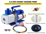 Vacuum Pump 4.8CFM 1/3HP Air Vacuum Pump HVAC A/C Air Refrigerant Rotary Vane Vacuum Pump Single V952-4.8CFM1/3HPZKB3F1V3