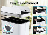 Devanti Rubbish Bin 70L Automatic Sensor Kitchen Bin, Slim Smart Garbage Can Touchless Rectangular SB-E-70L-WH