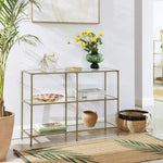 3-Tier Tempered Glass Sofa Table Modern Storage Shelf V178-11475