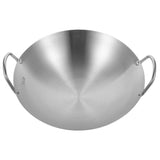 Heavy Duty Stainless Steel Wok Pan for Induction, Gas, Electric Stoves - Plated Silver V1366-AZ2-W-13869