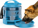 Portable Pet Water Bottle with Built-in Bowl Leak-Proof, Large Capacity 77oz for Camping, Hiking, V1341-ZY-BDSN4FC5-BLUE