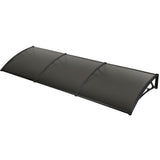SHADE SHIELD 3x1m Aluminium Exterior Awning, Black DIY External UV Rain Protection Grey Tinted V219-OAWFIXSS31GA