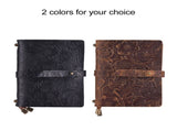 Leather Vintage Embossed Pattern Travel Journal Notebook Lined Blank Grid Paper Diary Refillable V1259-DP01-A-2751