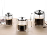 Transparent Elegant Ribbed Double Wall Glass French Press - 1000ml Heat Resistant Coffee and Tea V888-ELOSUNG32108