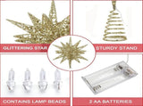 Christmas Star Tree Topper 3D Geometric Star Decorative LED Lights Battery Operated Beautiful Star V1294-YM0715-10327341
