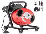 Drain Cleaner Machine 50FT x 1/2 Inch Manual Feed Snake Auger with Wheels V952-SDJJKLSGDSTJWGUIYV3