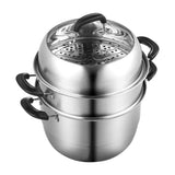 Steamer Pot, 28cm Steamer Pot for Cooking with 8.5QT Stock Pot, Vegetable Steamer & 2 Steaming Grid, V952-SCZG28CM0000NDJSGV0
