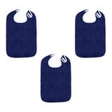 3Pcs Adult Bibs Machine Washable Reusable Adjustable for Seniors Elderly Men dark blue V1369-AZ3-W-18919
