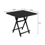 SOGA Black Dining Table Portable Square Surface Space Saving Folding Desk Home Decor TABLE1206TALL