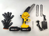 36V 8" Mini Cordless Electric Chainsaw 2XBattery 36V Wood Cutter Rechargeable V201-FDZ0036YL8AU