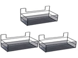 3pcs Black Wire Baskets for Bathroom Kitchen Storage Wall Mounted No Drilling V1366-AZ2-W-13547