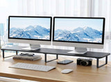 Artiss Dual Monitor Stand 100cm Riser Large Laptop Stand Desk Organiser Black DR-STB-111-03