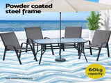 Gardeon 5PC Outdoor Dining Set Table and Chairs Patio Furniture Bistro Set Garden Grey FF-DINING-140-5PCS-GE
